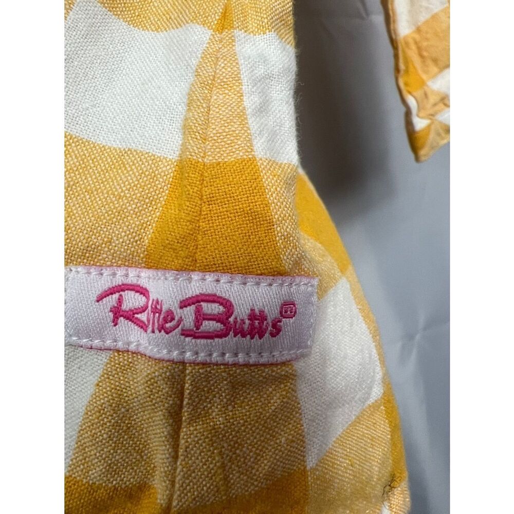 Ruffle Butts yellow and white check long sleeve dress size 2T - Picture 6 of 10